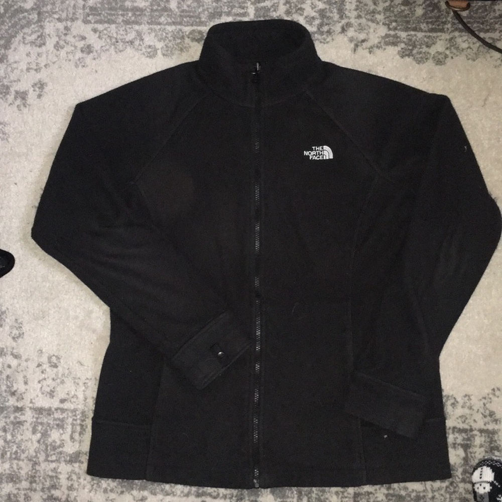 Black fleece north face zip up